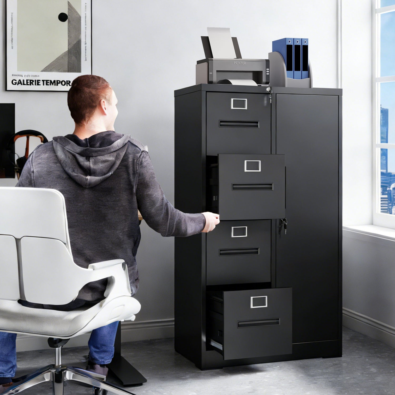 Storage Vertical Filing Cabinet With Lock