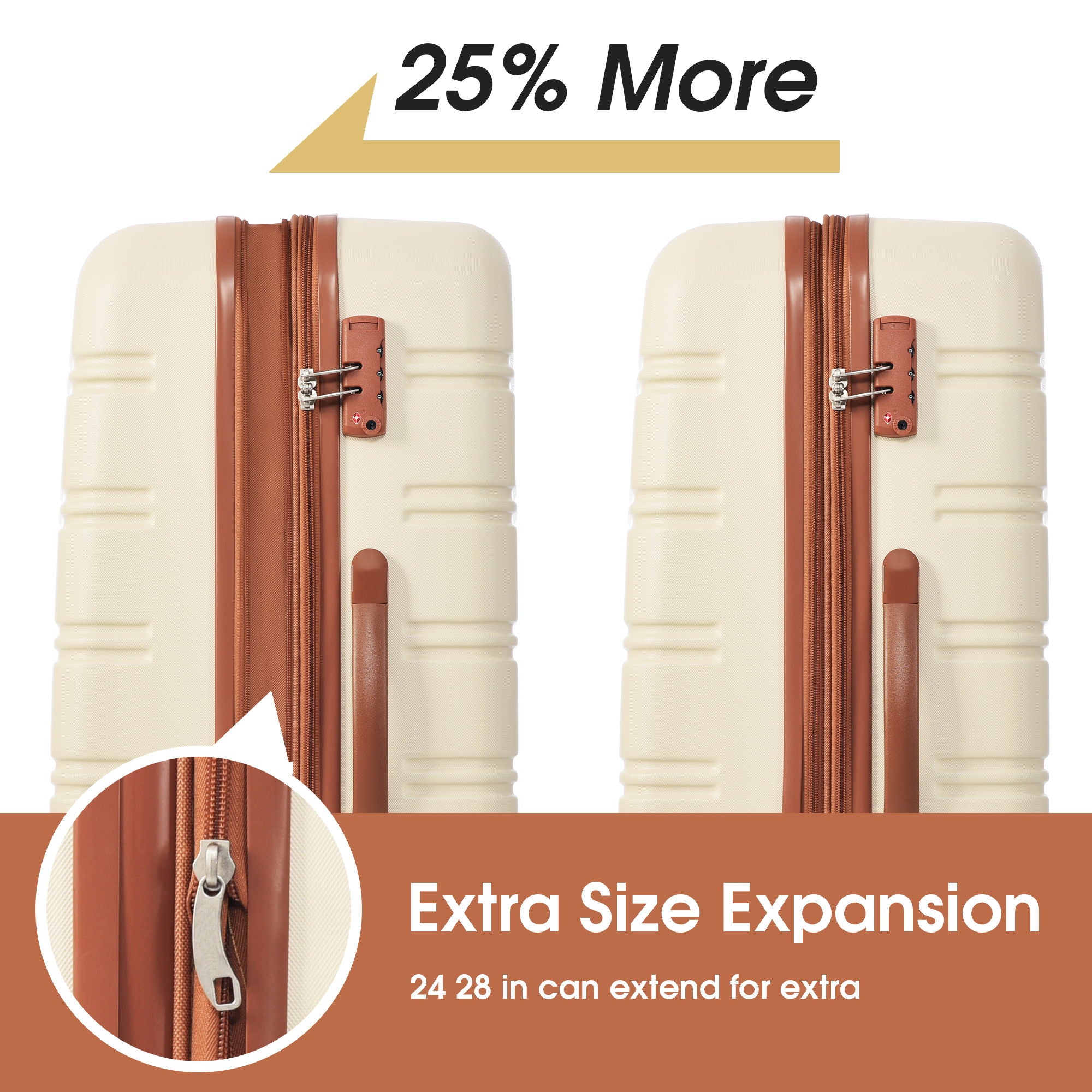Hardshell Luggage Sets 24&quot; Bag Spinner Suitcase With Tsa Lock Lightweight
