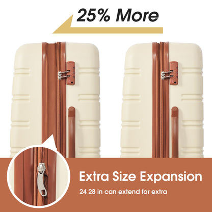 Hardshell Luggage Sets 24&quot; Bag Spinner Suitcase With Tsa Lock Lightweight
