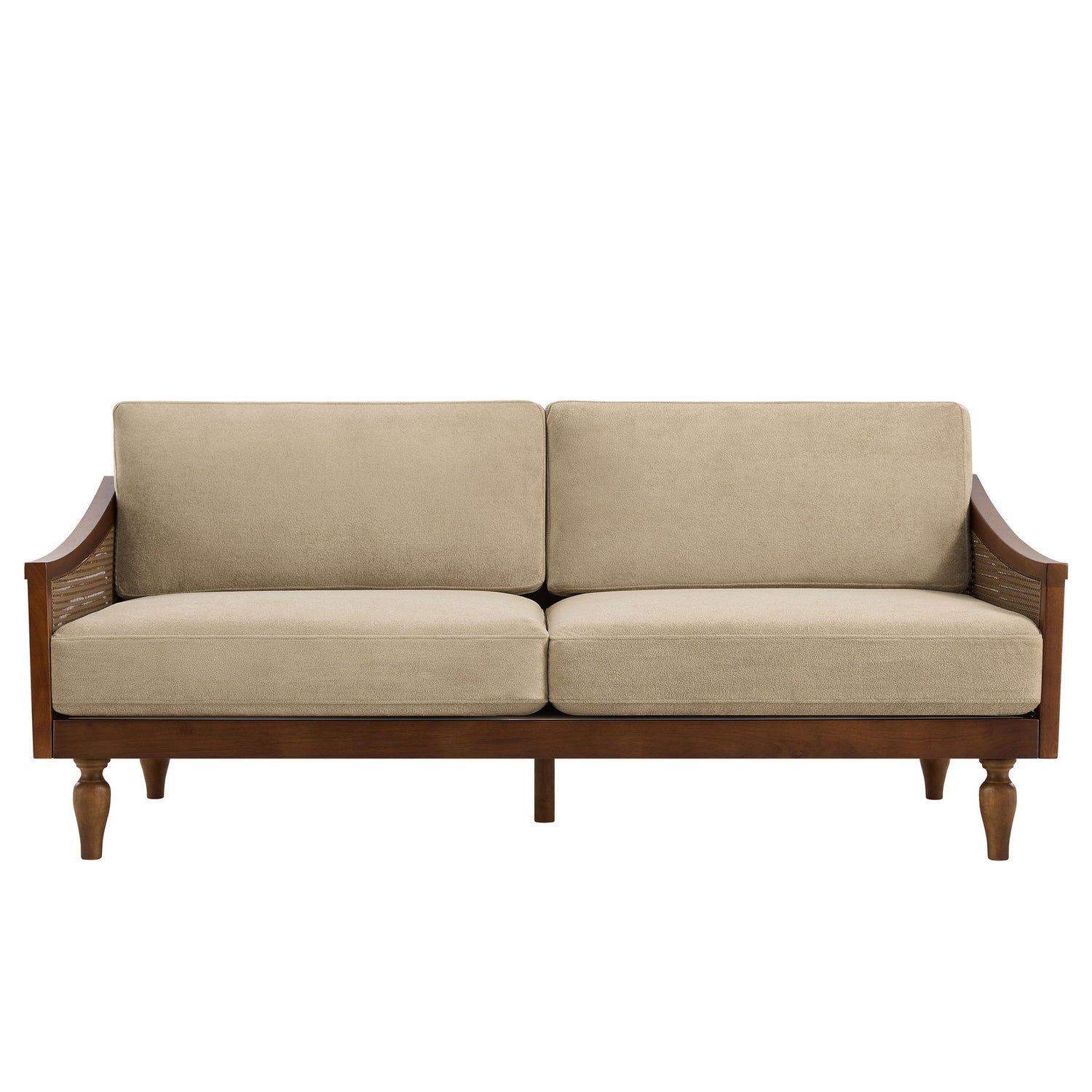 3 Seater Sofa With Rattan Armrests