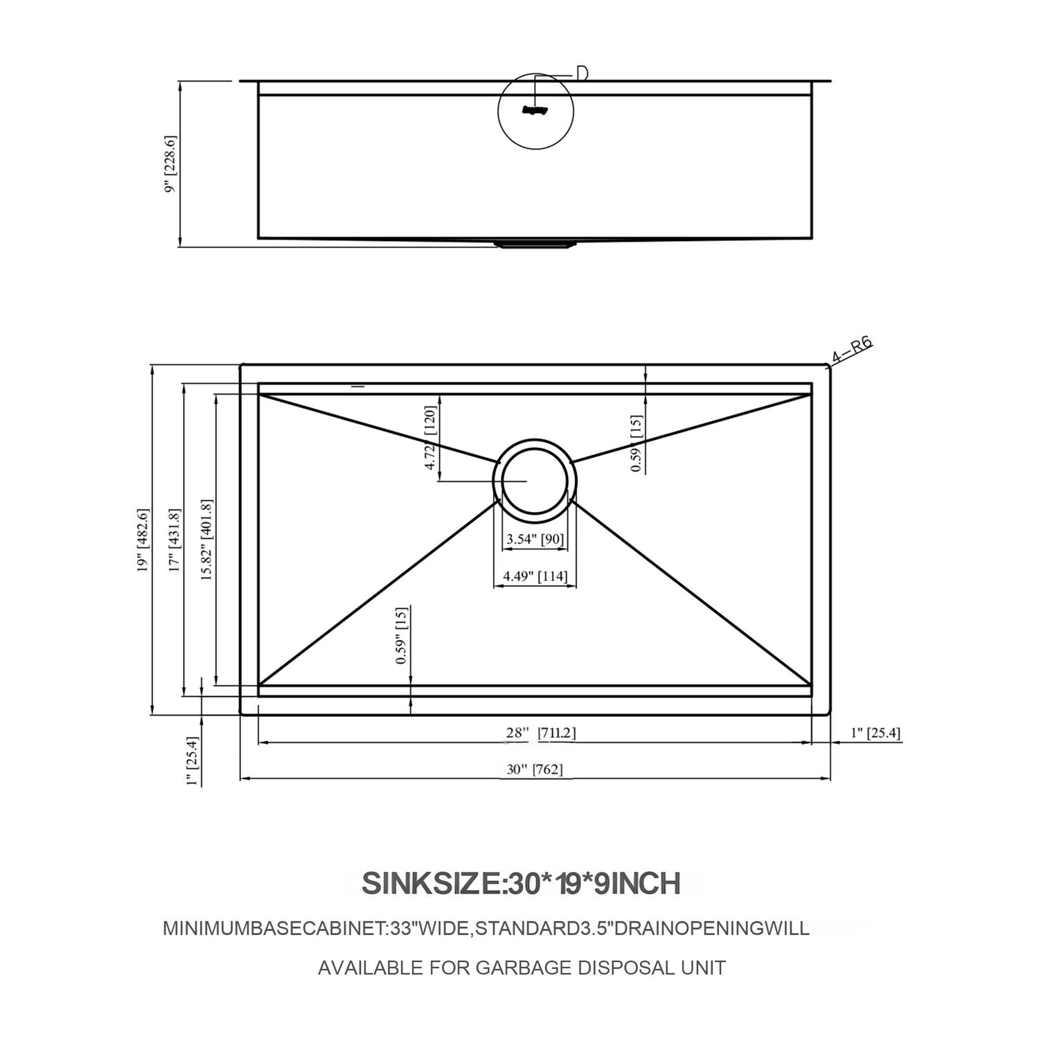 30&quot; Undermount Kitchen Sink 16 Gauge Ledge Workstation - Brushed Nickel