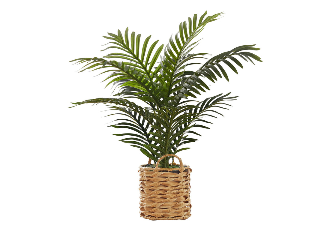 24&quot; Tall, Artificial Plant, Palm, Indoor, Faux, Fake, Table, Floor, Greenery, Potted, Real Touch, Decorative - Green / Beige
