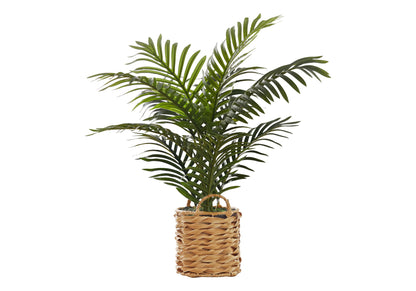 24&quot; Tall, Artificial Plant, Palm, Indoor, Faux, Fake, Table, Floor, Greenery, Potted, Real Touch, Decorative - Green / Beige