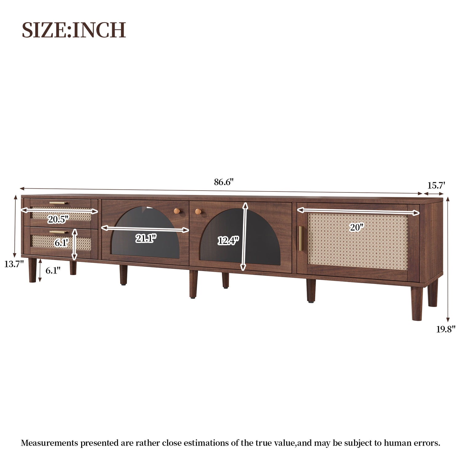 TV Stand With App-Controlled LED Lights, 2 Drawers &amp; Door Storage