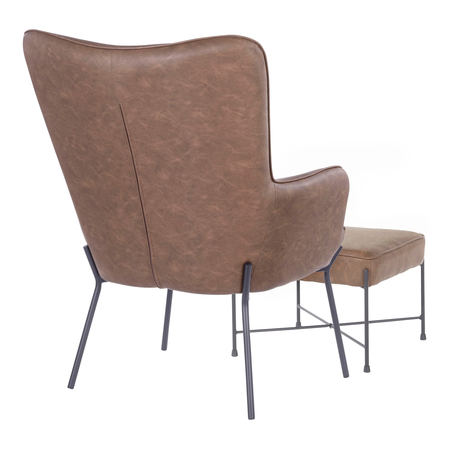 Izzy - Industrial Lounge Chair &amp; Ottoman Set