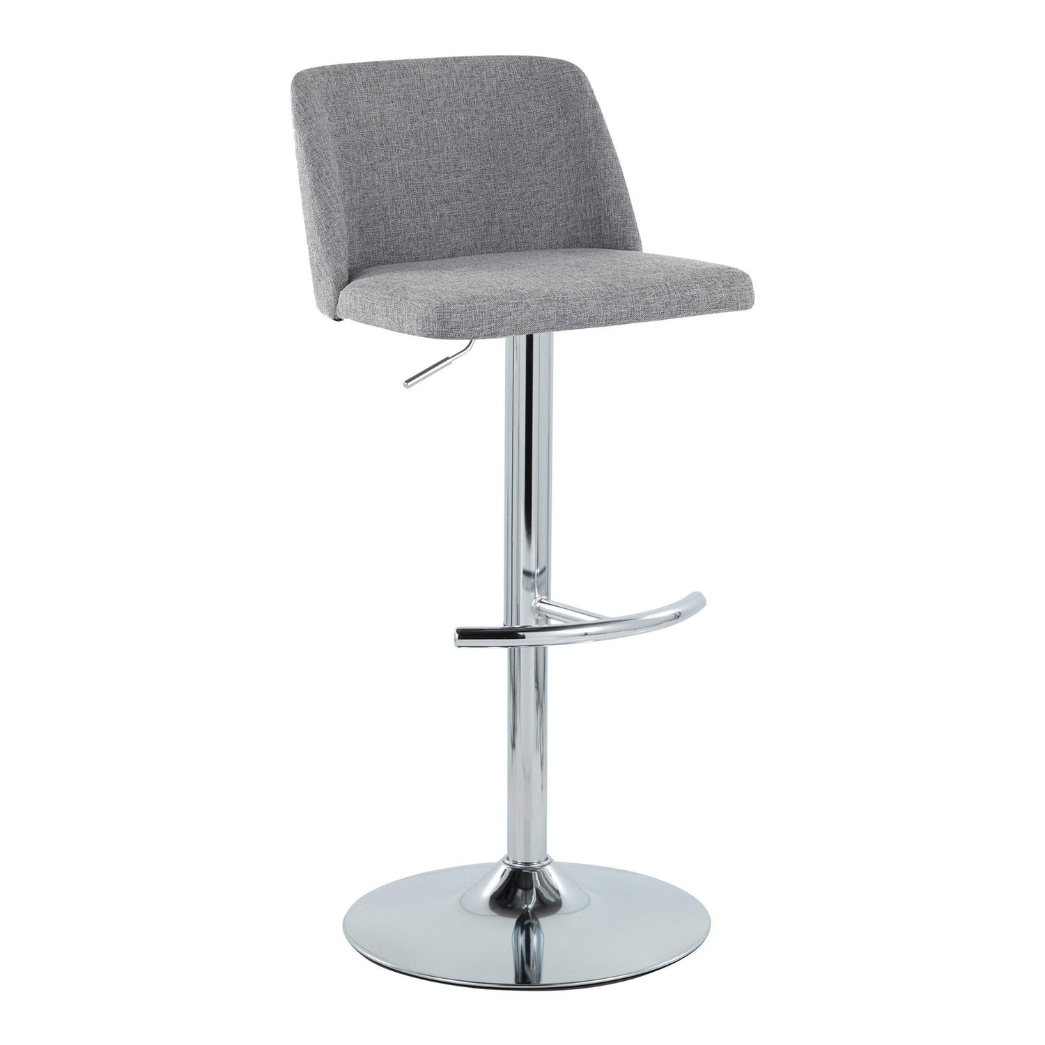 Toriano - Contemporary Adjustable Barstool With Swivel &amp; Rounded T Footrest (Set of 2)