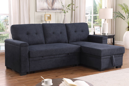 Lucca II - 84.5&quot;W Reversible Sleeper Sectional Sofa with Storage Chaise
