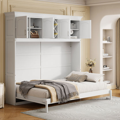 Murphy Wall Bed With Top Cabinets &amp; Wine Rack