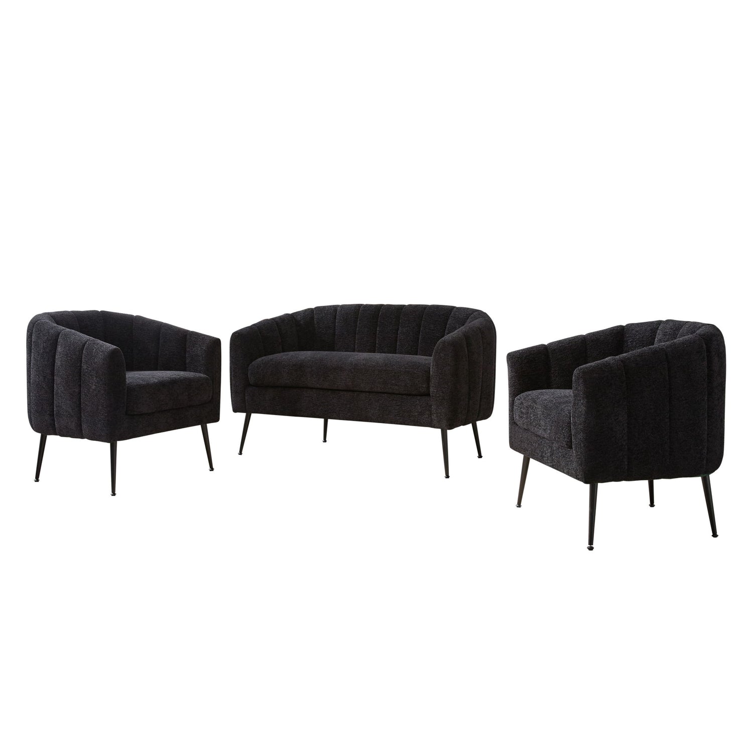 3 Piece Living Room Furniture Set Sofa &amp; Armchairs