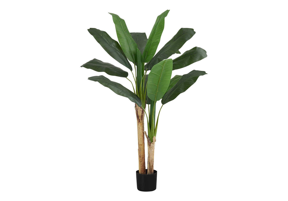 55&quot; Tall, Artificial Plant, Banana Tree, Indoor, Faux, Fake, Floor, Greenery, Potted, Real Touch, Decorative - Green / Black