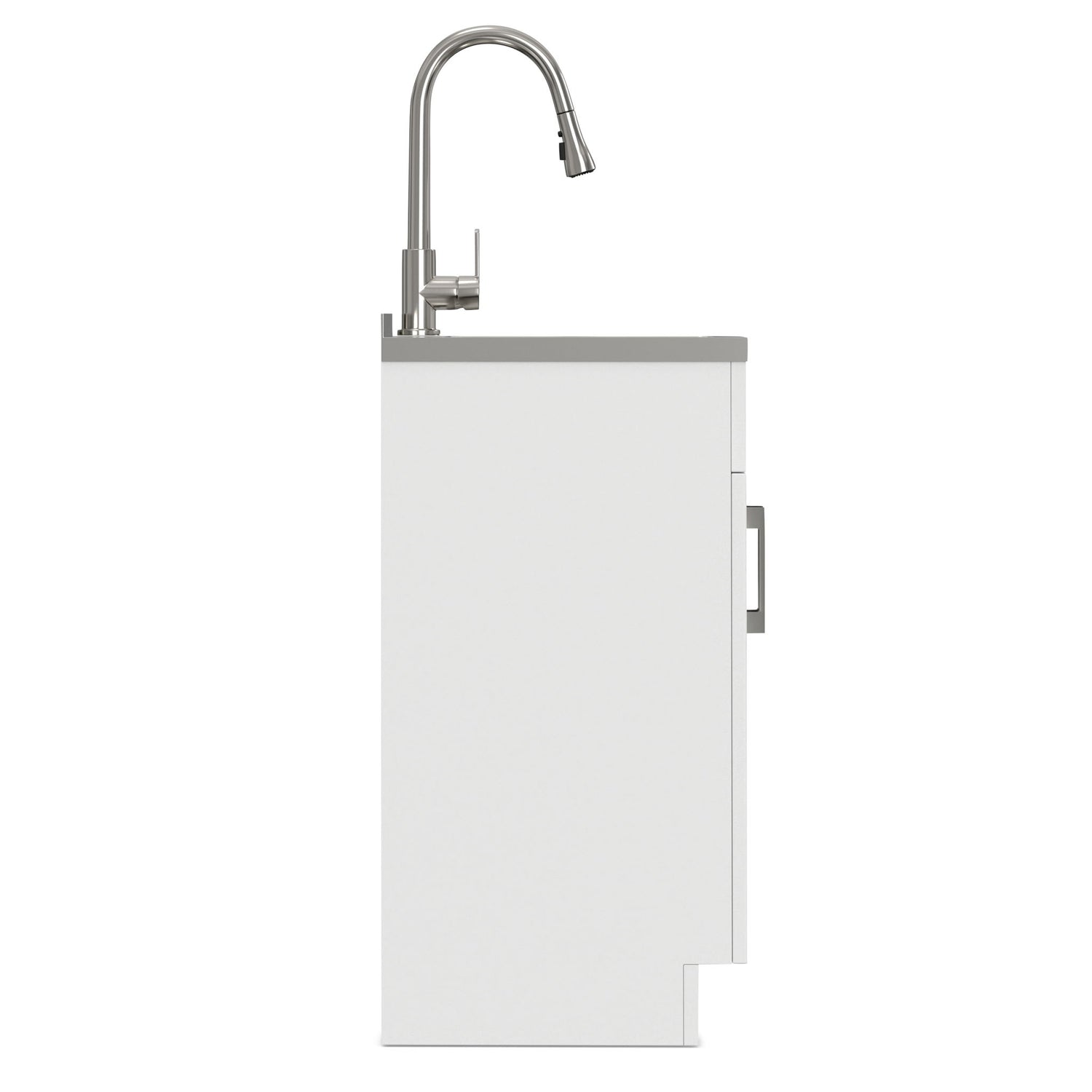 Modern Shaker All-In-One Laundry Utility Sink And Cabinet With Pull-Out Faucet