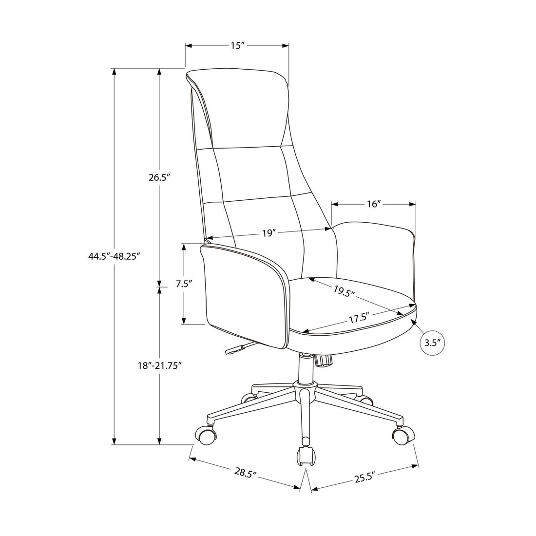 Office Chair With Adjustable Height - Black