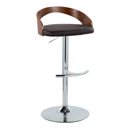 Grotto - Contemporary Adjustable Barstool &amp; Swivel With Rounded T Footrest (Set of 2)