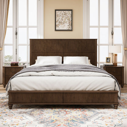 Platform Bed Frame &amp; Tall Headboard