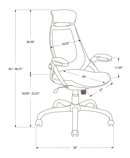 Office Chair, Adjustable Height, Swivel, Ergonomic, Armrests, Contemporary &amp; Modern
