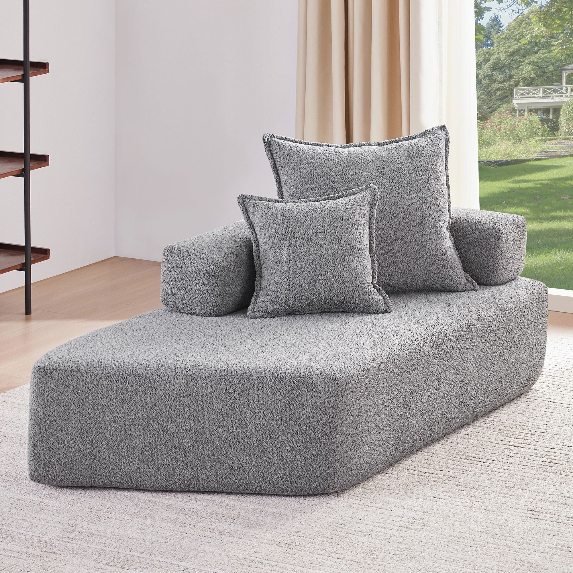 Frame For Oversized Modular U Shaped Sectional, Floor Couch Convertible Compressed Couch Spacious Foam Filled Sofa