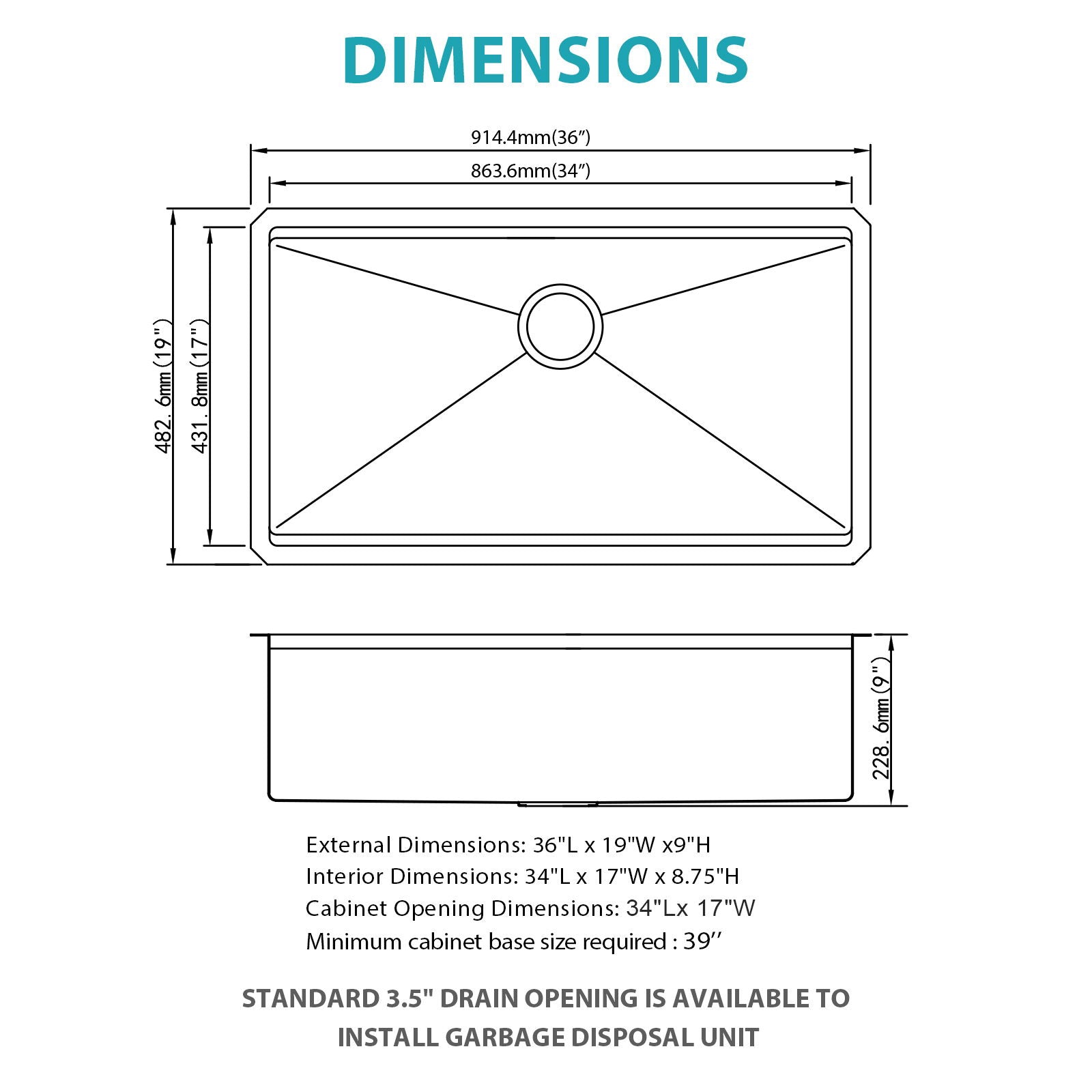 Gold Stainless Steel Undermount Kitchen Sink 36 X 19 X 9&quot; 16 Gauge Deep Workstation Sink With Cutting Board And Accessories
