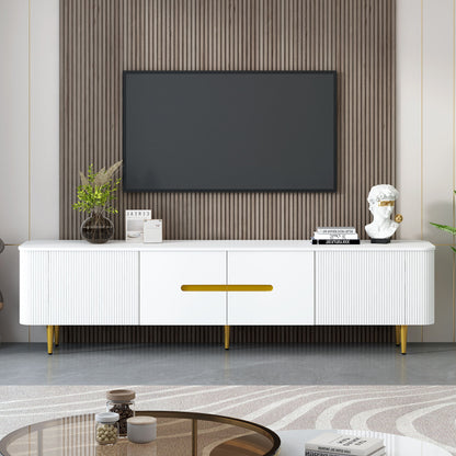 Minimalist TV Stand For TVs Up To 85&quot;, Modern Entertainment Center Media Console With 4 Spacious Cabinets For Living Room