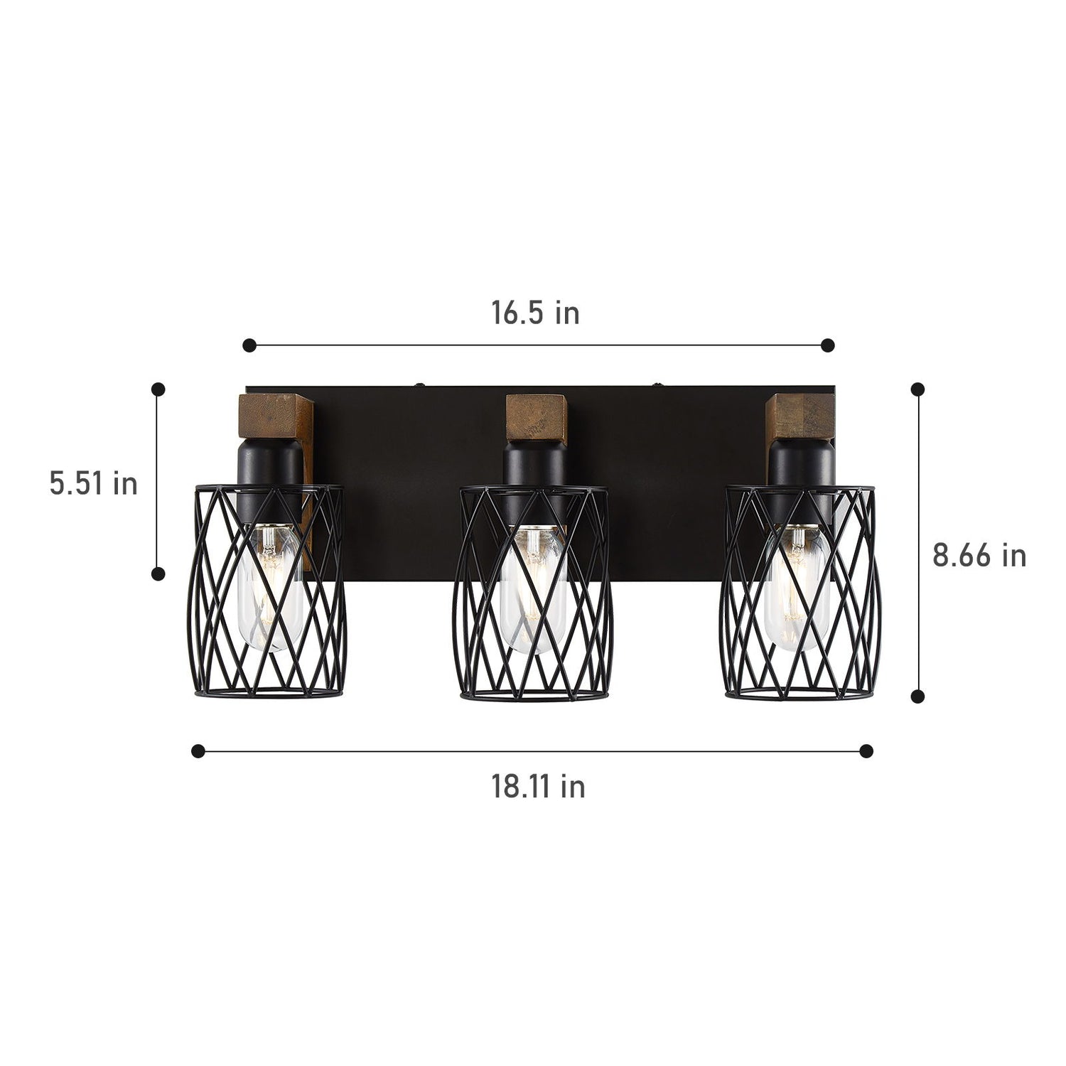 Bathroom Vanity Light, Wall Sconce With Cage Shade