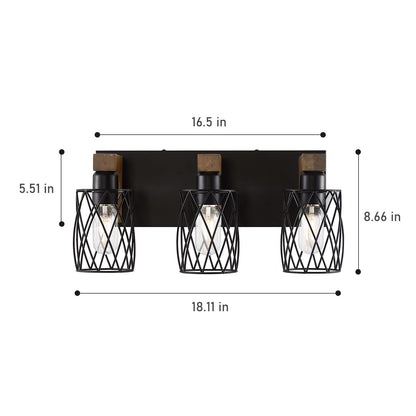 Bathroom Vanity Light, Wall Sconce With Cage Shade