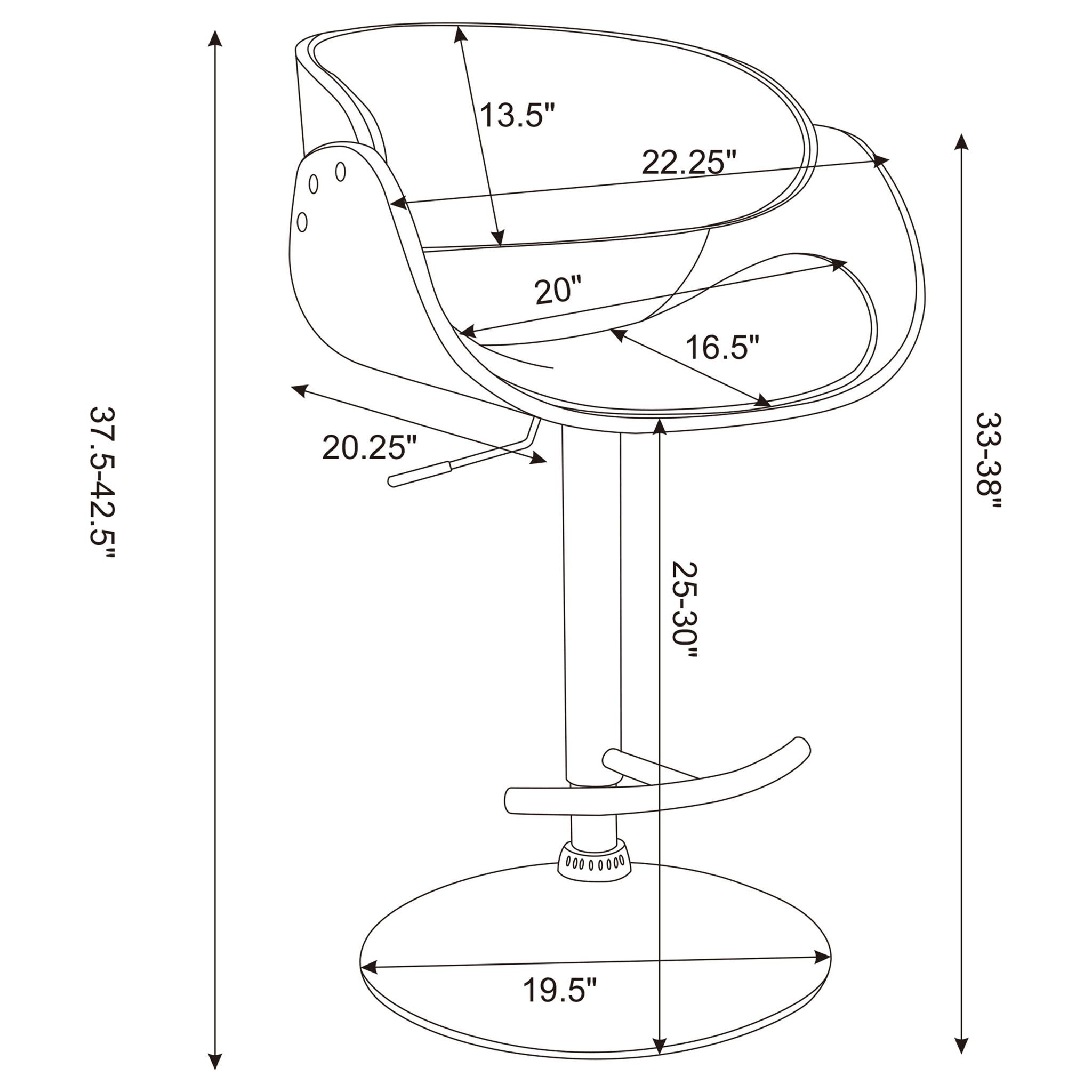 Ergonomic Adjustable Bar Stool - Ivory