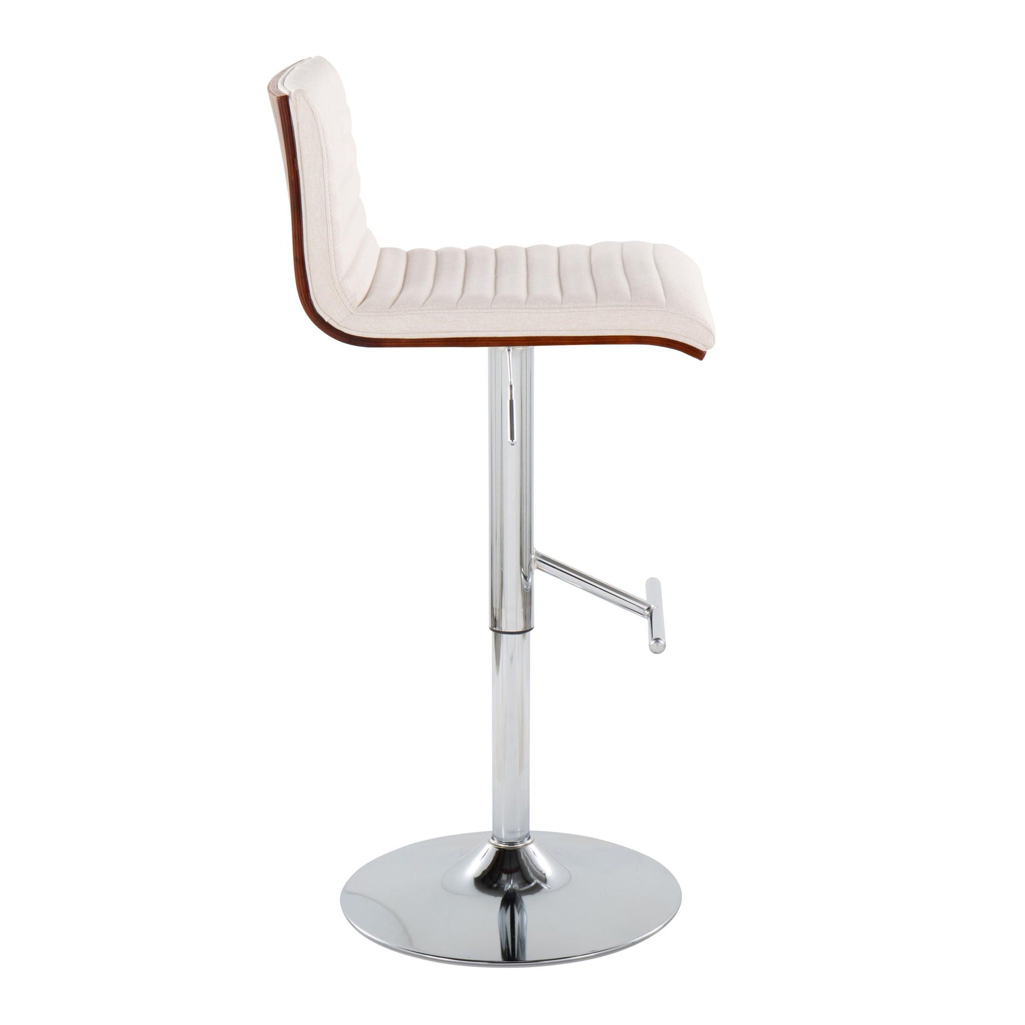 Mason - Contemporary Adjustable Barstool &amp; Swivel With Straight T Footrest (Set of 2)