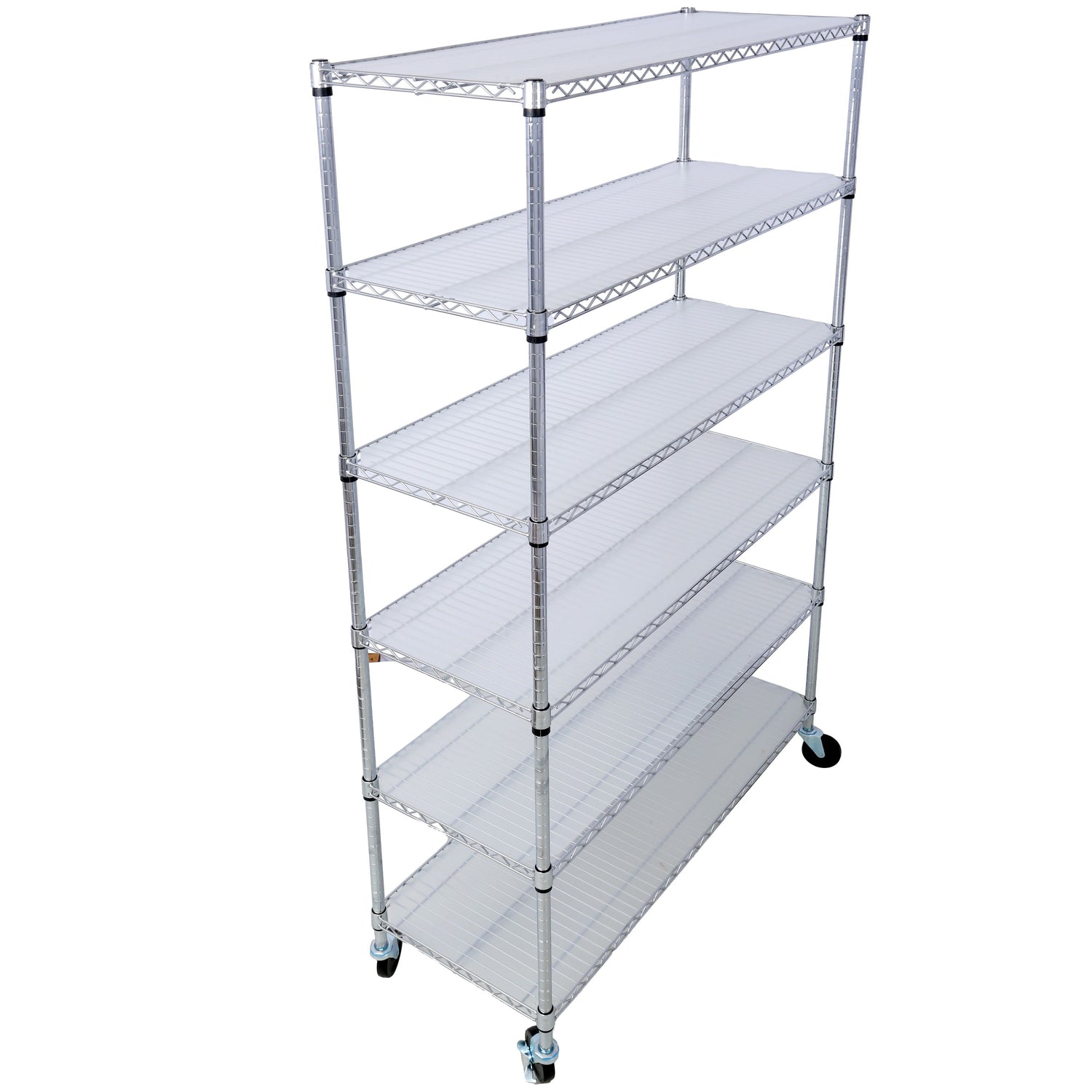 6 Tier 6000Lbs Capacity Nsf Metal Shelf Wire Shelving Unit, Heavy Duty Adjustable Storage Rack With Wheels &amp; Shelf Liners For Commercial Grade Utility Steel Storage Rack