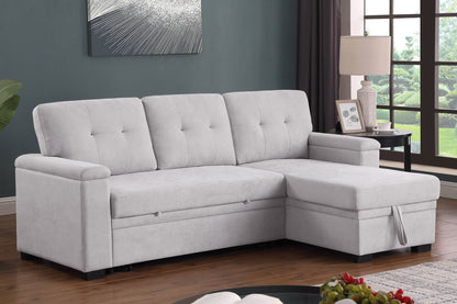 Lucca II - 84.5&quot;W Reversible Sleeper Sectional Sofa with Storage Chaise