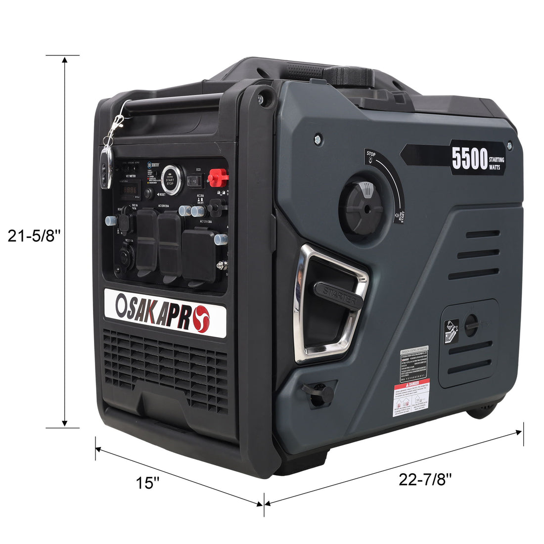 Super Quiet Inverter Generator 5.5Kw Portable Dual Fuel Electric &amp; Remote Start Aluminium