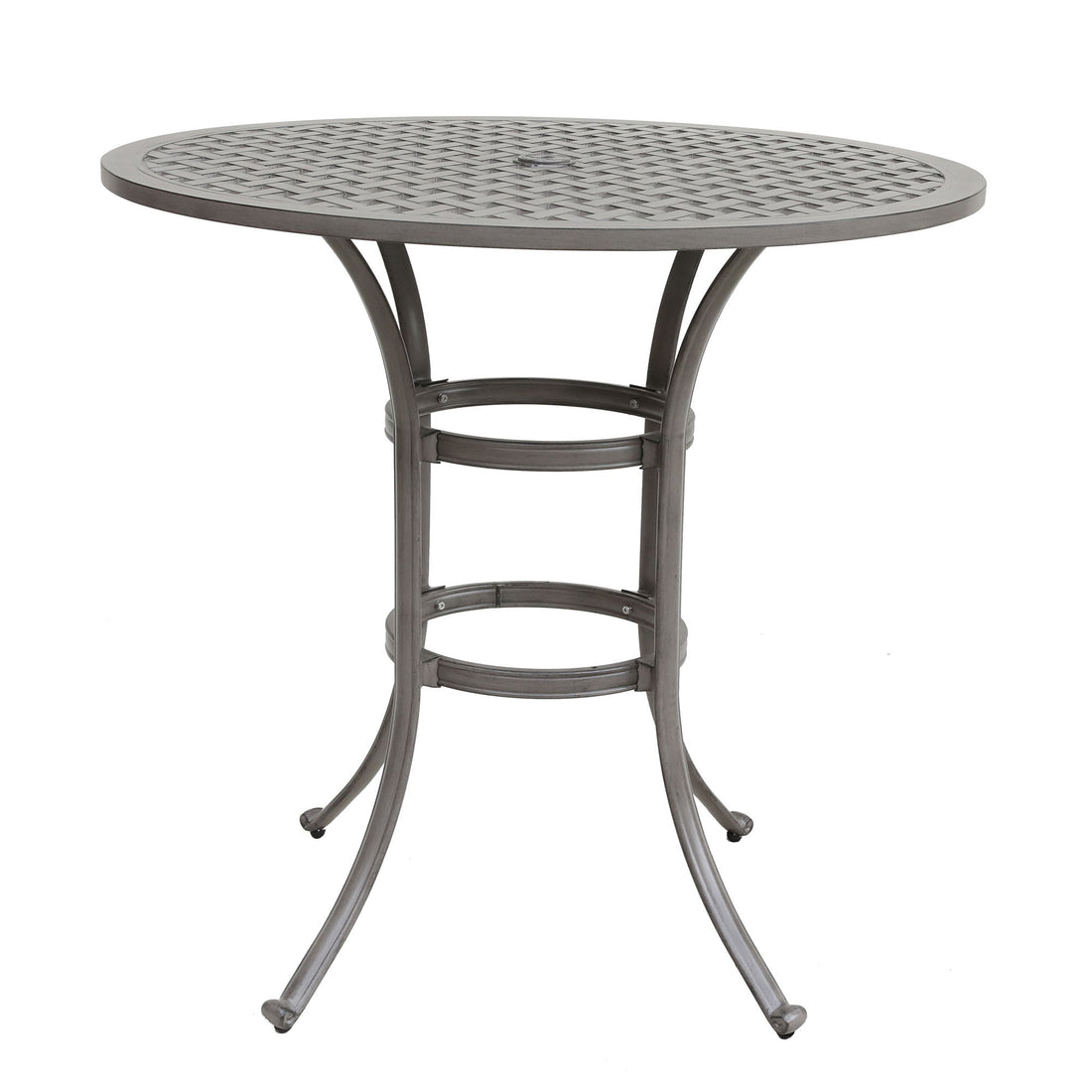42&quot; Cast Aluminum Round Bar Table - Gray