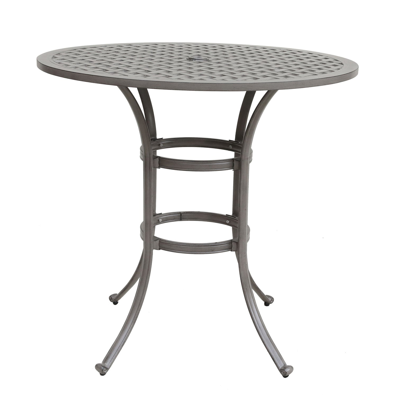 42&quot; Cast Aluminum Round Bar Table - Gray