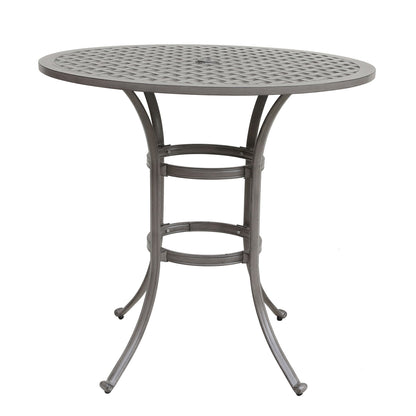 42&quot; Cast Aluminum Round Bar Table - Gray