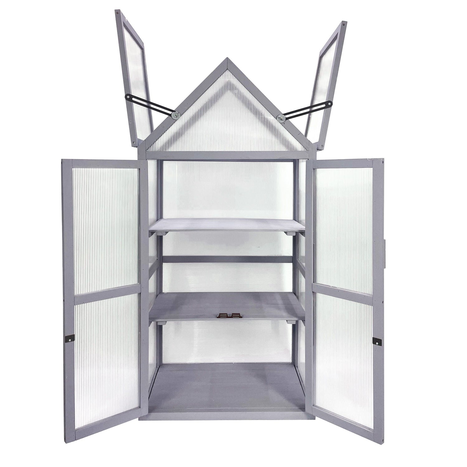 Mini Greenhouse Kit, Outdoor Small Green House, Wood, Plant Stand For Indoor Garden &amp; Patio Balcony Apartments Porch Terrace Outsid Accessories, Uv-Resistant - Gray