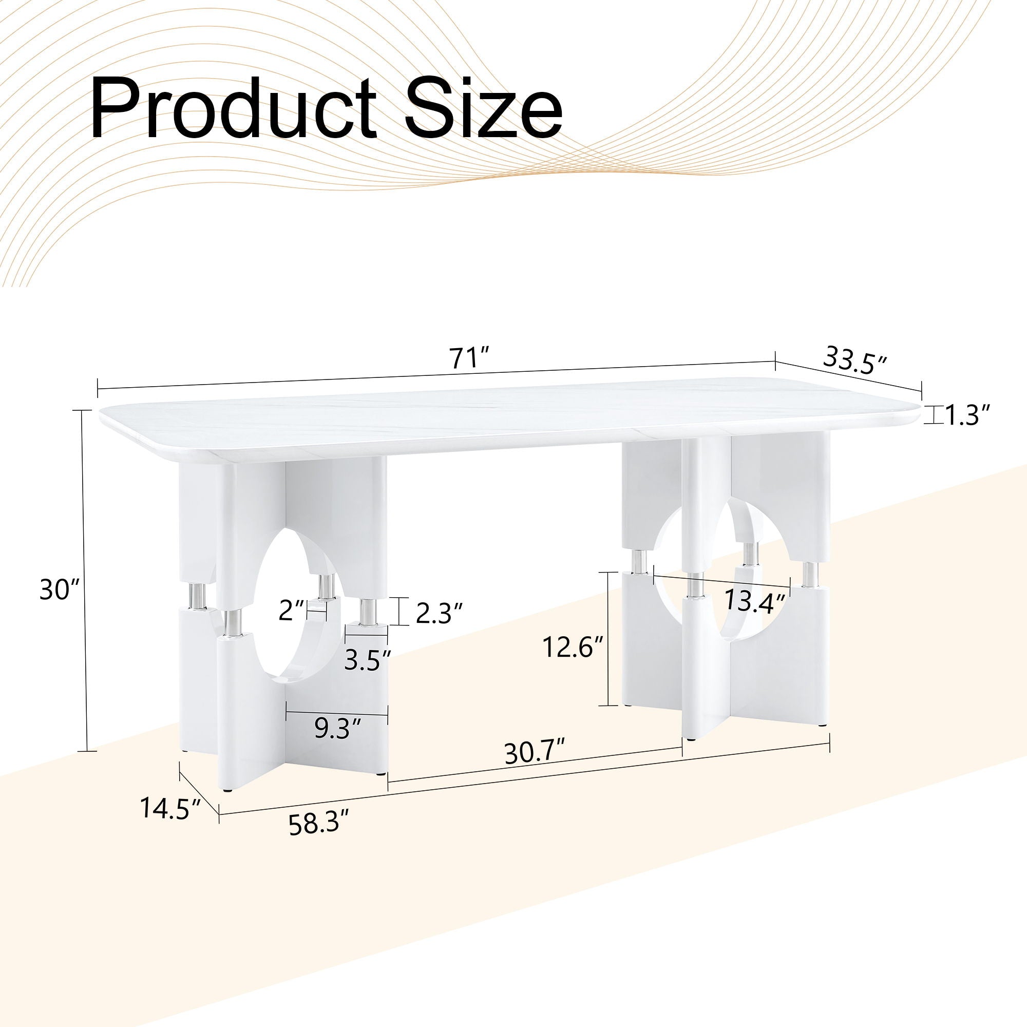 Modern Dining Table With Sleek Hollow-Out Frame And Accents
