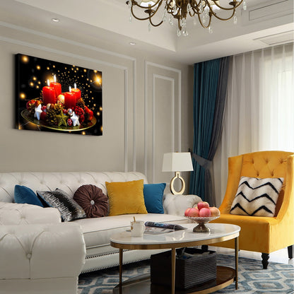 1pcs Drop-Shipping Christmas Winter Wall Art Festival Paintings Decorations Party Picutres Gift Poster for Home Wall Decor Framed-4832in- Thickness 1.5inch