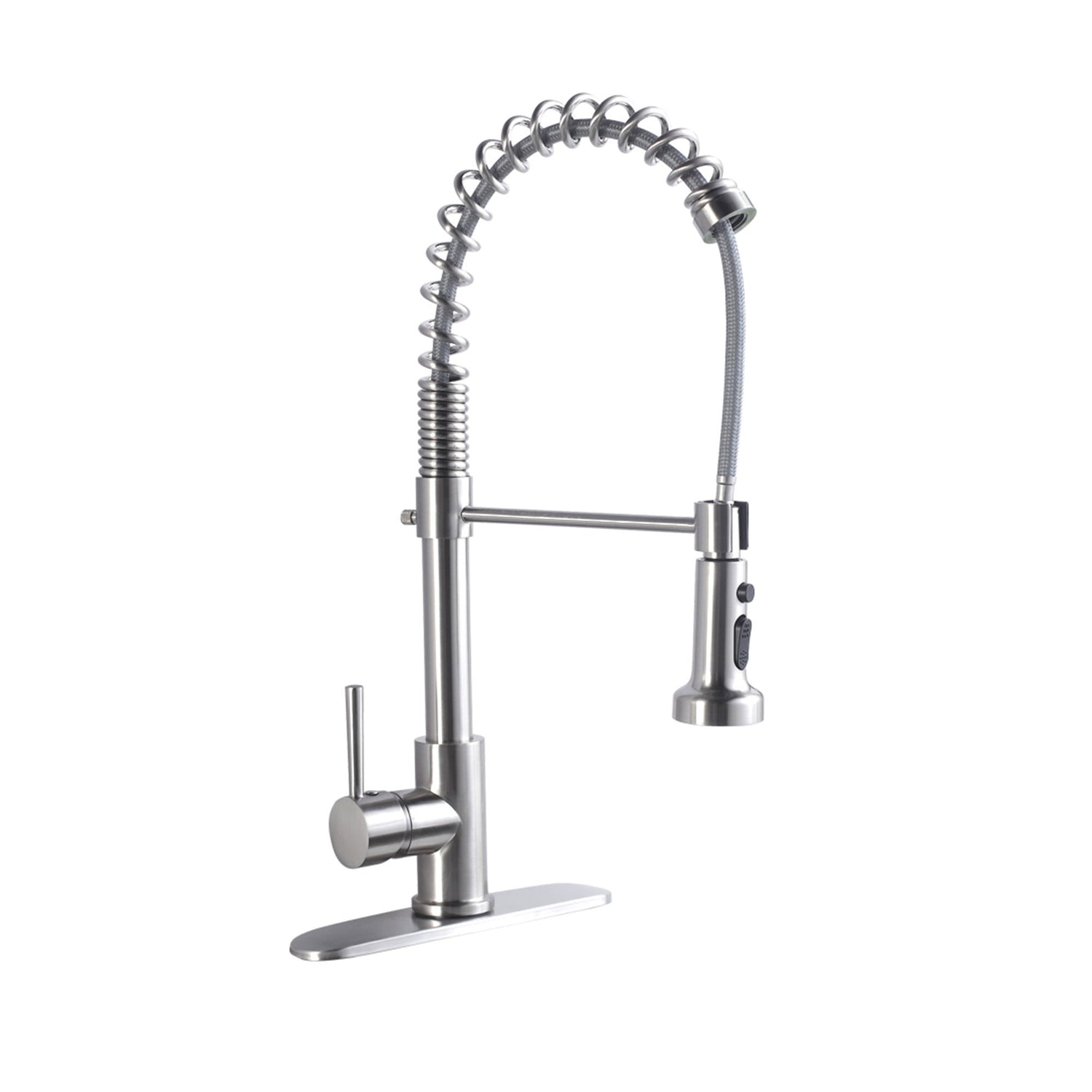 21&quot; Commercial Kitchen Faucet With Dual Function Pull Down Sprayhead In, Stainless Steel - Brushed Nickel