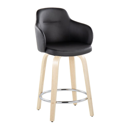 Boyne - Contemporary Fixed Height Counter Stool &amp; Swivel With Round Footrest (Set of 2)