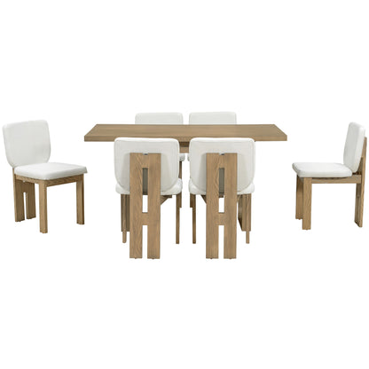 Dining Table Set For 6 With Upholstered Chairs