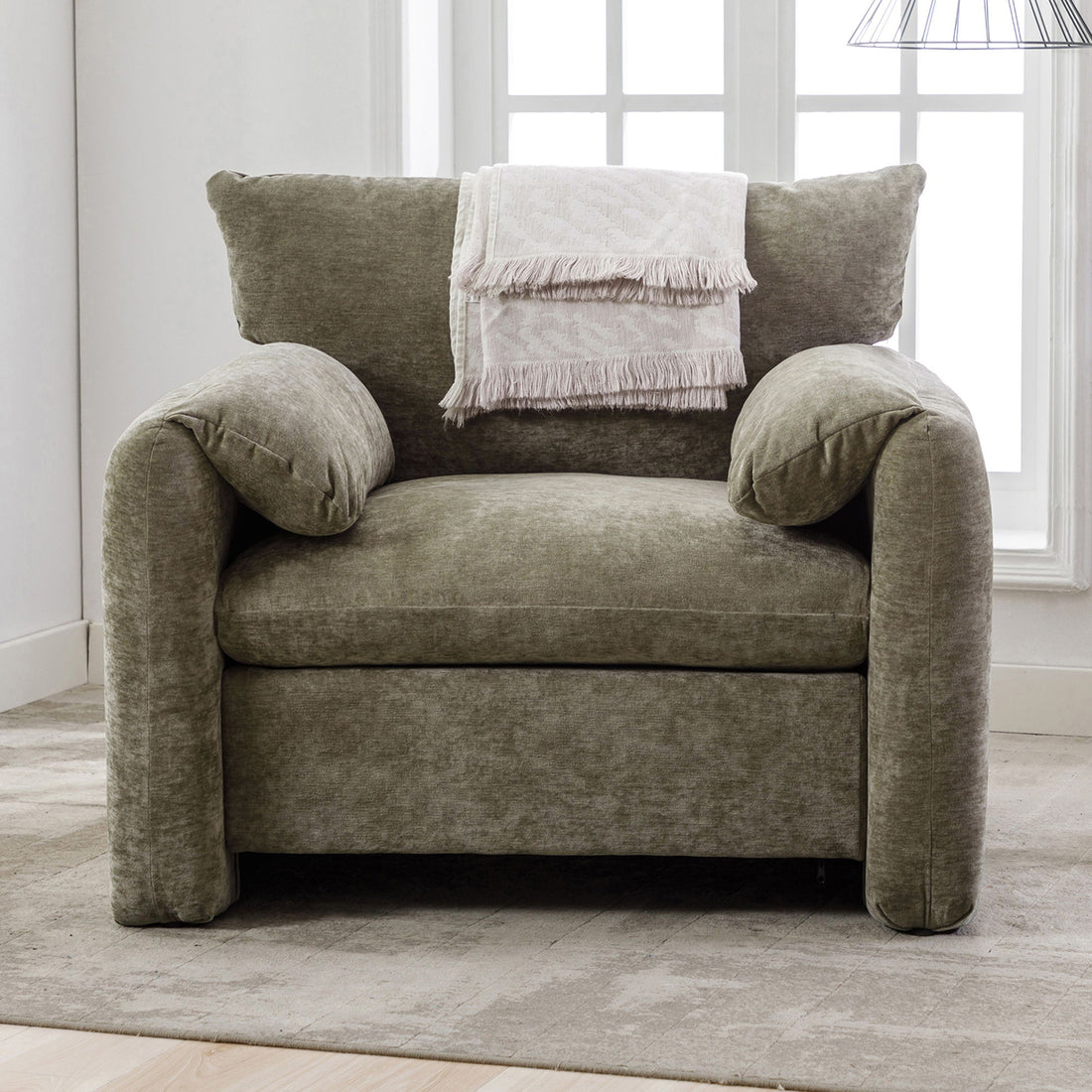 Oversized Accent Single Sofa Lounge Chair - Matcha Green