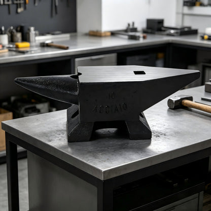 22 Lbs High Hardness Rugged Round Horn Anvil Blacksmith - Black