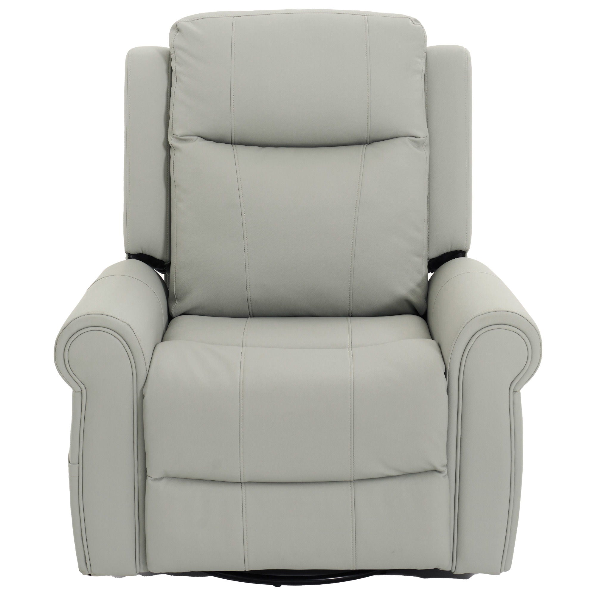Manual Recliner Chair With 270 Degree Swivel, Massage &amp; Heating, Dual Reclining Positions