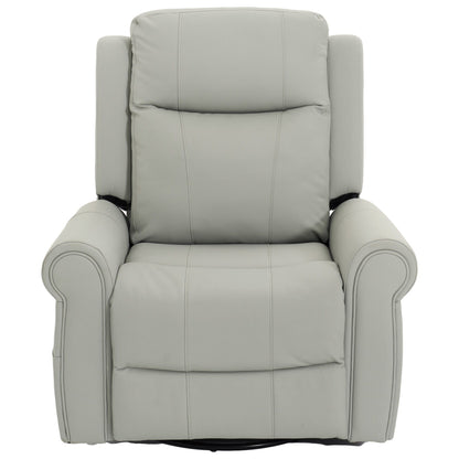 Manual Recliner Chair With 270 Degree Swivel, Massage &amp; Heating, Dual Reclining Positions