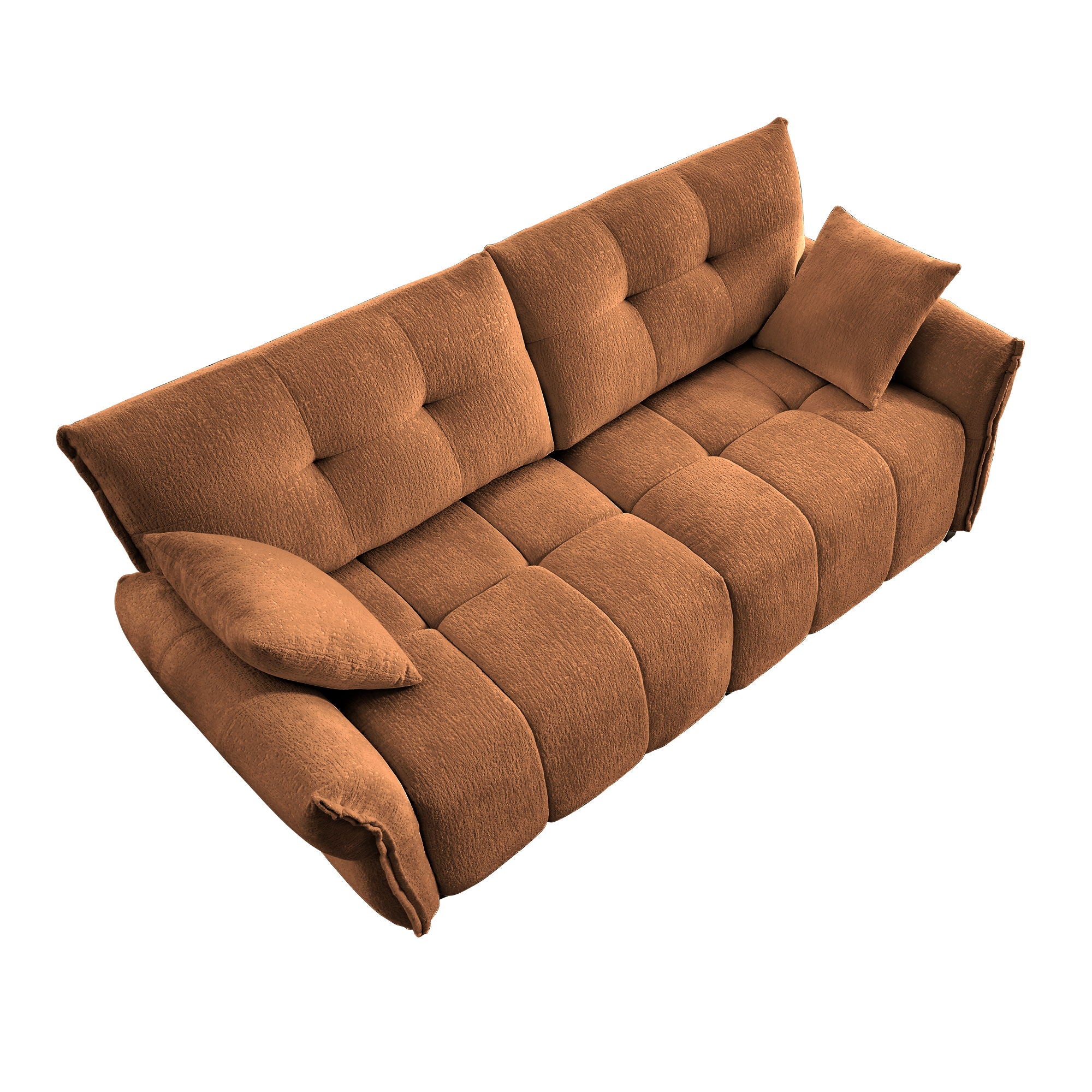 Modern Sofa &amp; Pillows, Textured Cover, High Rebound Cushions