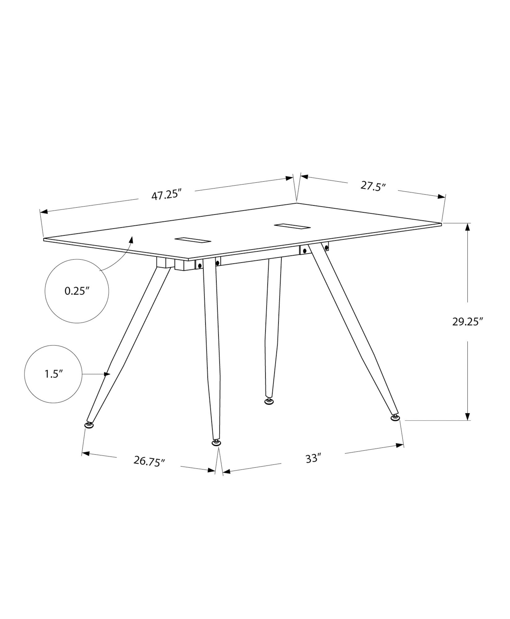 Computer Desk For Home Office, Laptop, Tempered Glass, Contemporary &amp; Modern - White