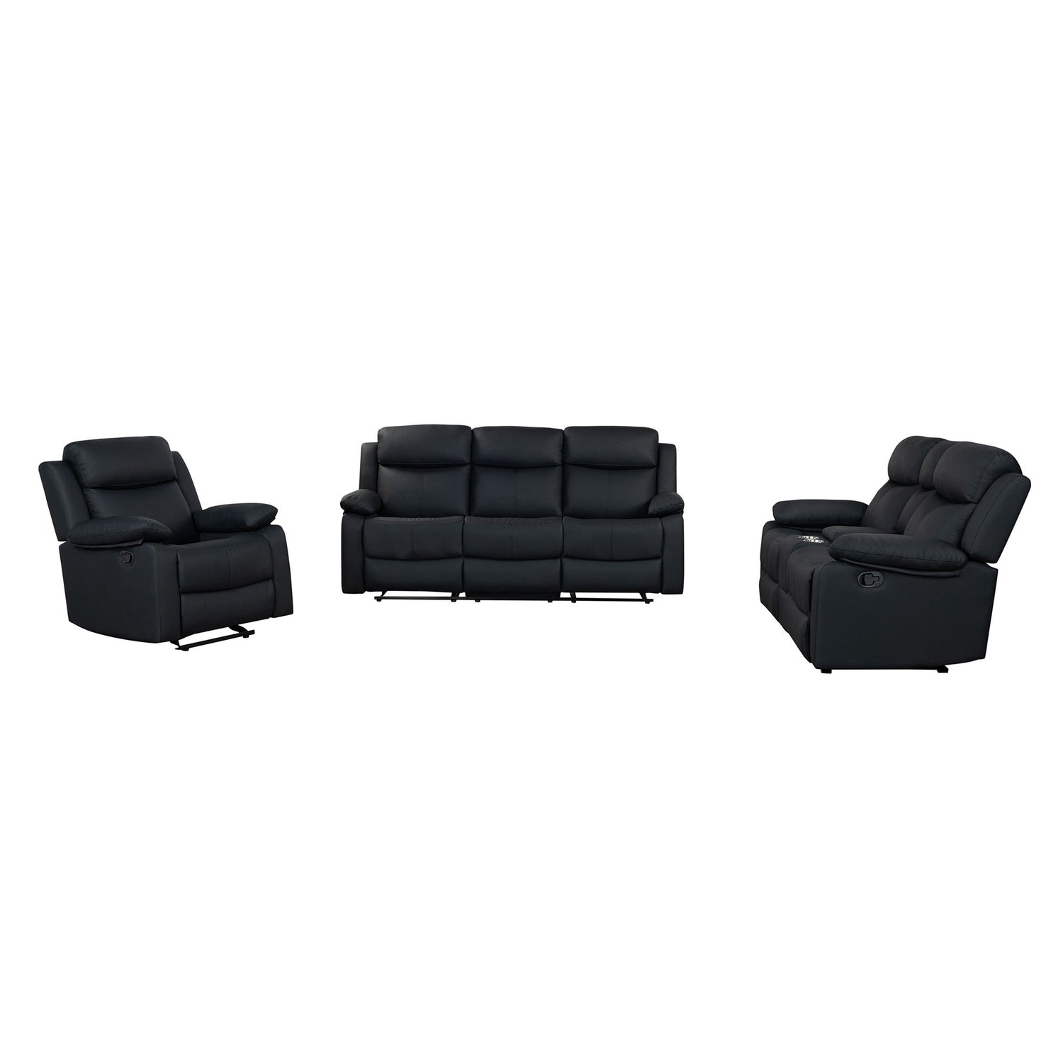 Blanche - Reclining Set With LED Lights, Speaker