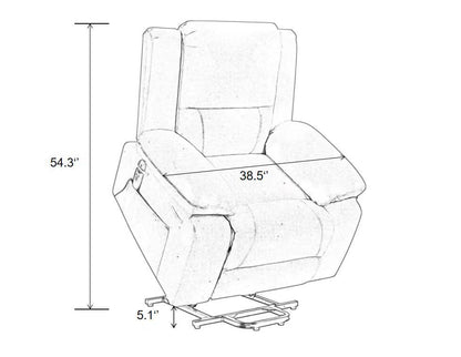 Electric Power Recliner Chair With Massage For Elderly ,Remote Control Multi-function Lifting, Timing, Cushion Heating Chair With Side Pocket Dark Grey