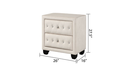 Sophia - 2 Drawer Upholstered Nightstand