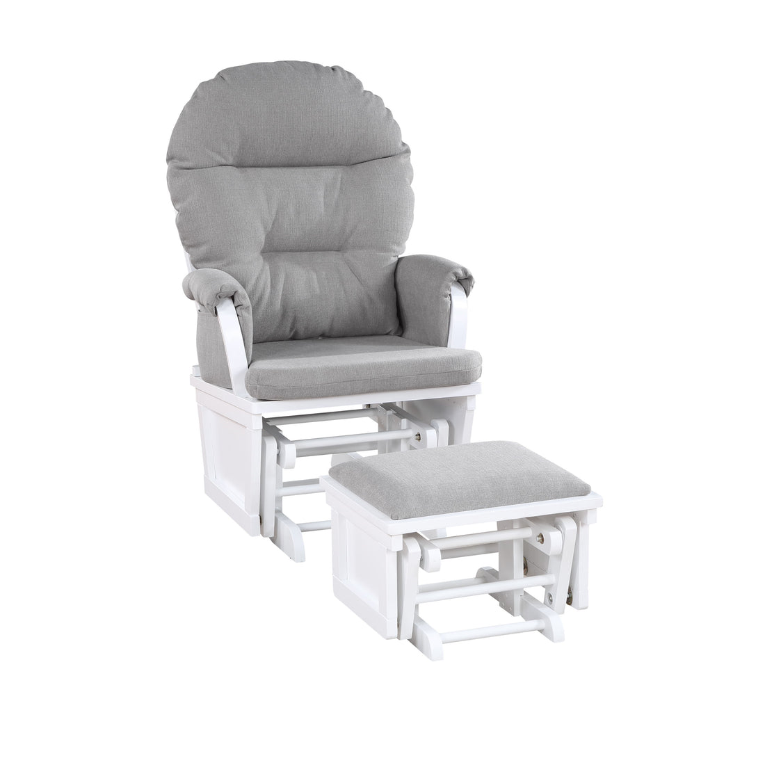 Madison - Glider &amp; Ottoman - White Base