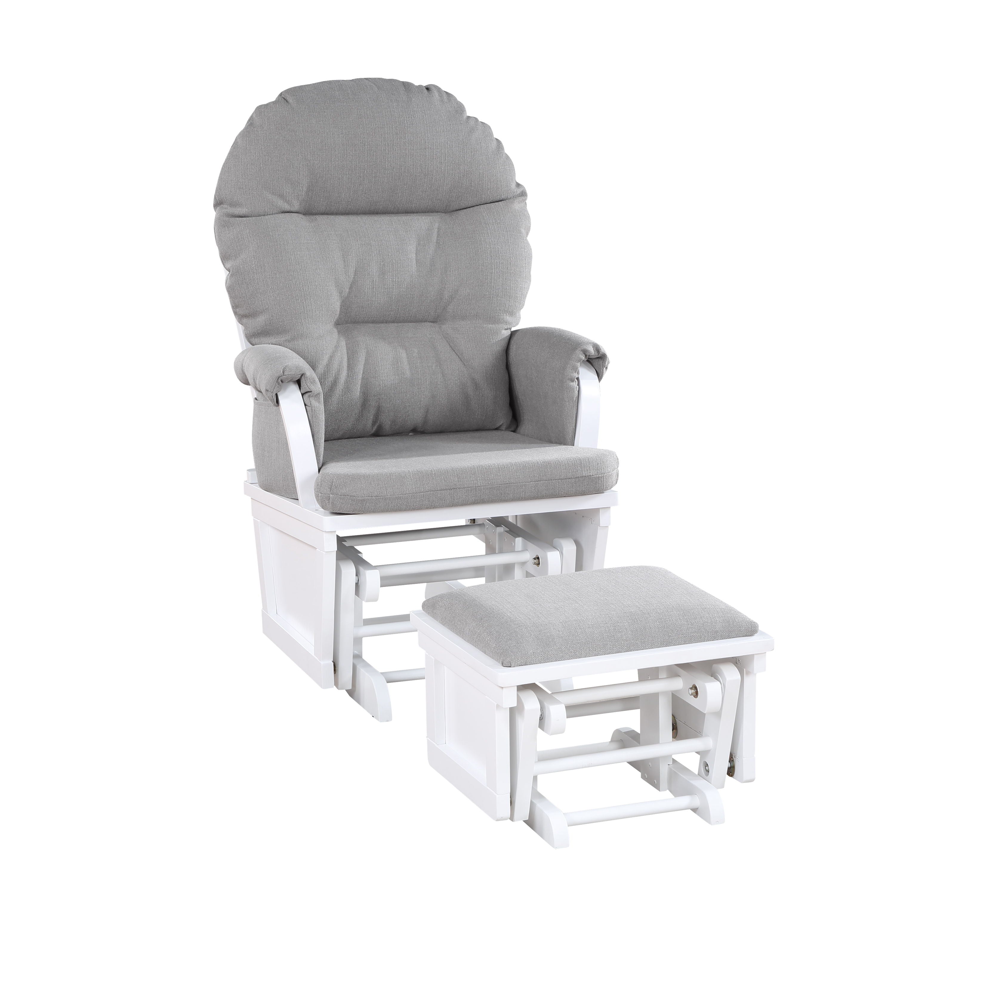 Madison - Glider &amp; Ottoman - White Base