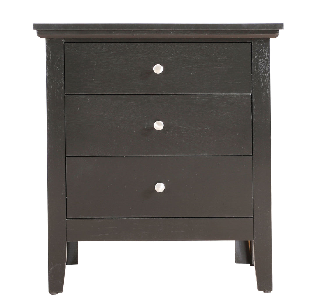 3 Drawer Nightstand - Black
